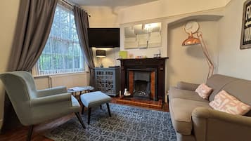 Smart TV, DVD player, books, video library