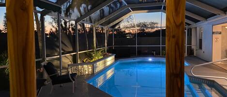 Piscine extérieure, piscine chauffée