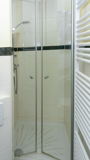 Combined shower/bathtub, hair dryer, towels, soap - Cottage 4 stars - quiet location - fenced garden pet allowed - garage (Pockau-Lengefeld)