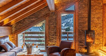 Meribel Les Allues: Chalet de charme avec piscine chauffée et jacuzzi.