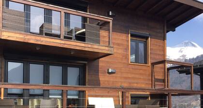 Modern Centrally located chalet, wifi, hot-tub and log fire