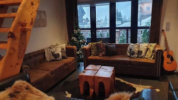 Una Smart TV, una chimenea, videojuegos, un reproductor de DVD