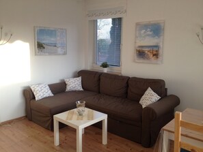 TV, DVD player, books, stereo