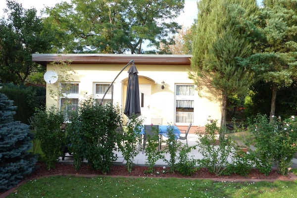 Ferienhaus mit Terrasse (Hecke jetzt höher)