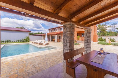 Completely private property - pool, garden, playground, meadows and woods