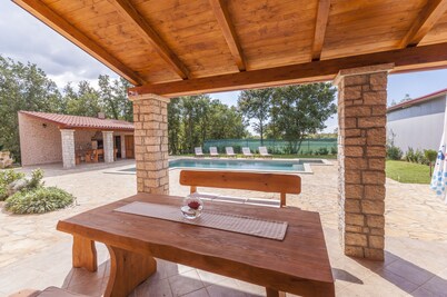 Completely private property - pool, garden, playground, meadows and woods