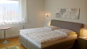 2 bedrooms, in-room safe, iron/ironing board, travel crib