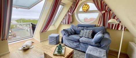 Smart-TV, DVD-spiller, bøker og filmbibliotek