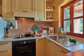 Fridge, oven, stovetop, dishwasher