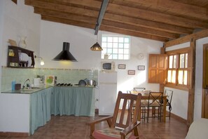 Fridge, microwave, coffee/tea maker, toaster