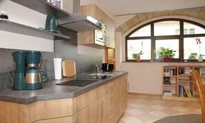 Fridge, microwave, dishwasher, coffee/tea maker - Apartment "Bauernstube" with pool and sauna use on a restored 3 side courtyard (Meißen)