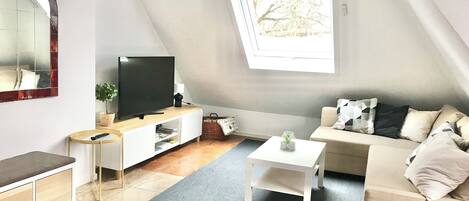 Smart TV, DVD player, books