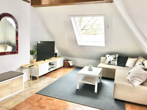 Smart TV, DVD player, books