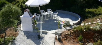 Detached, new house with stunning panoramic views of the village and the sea