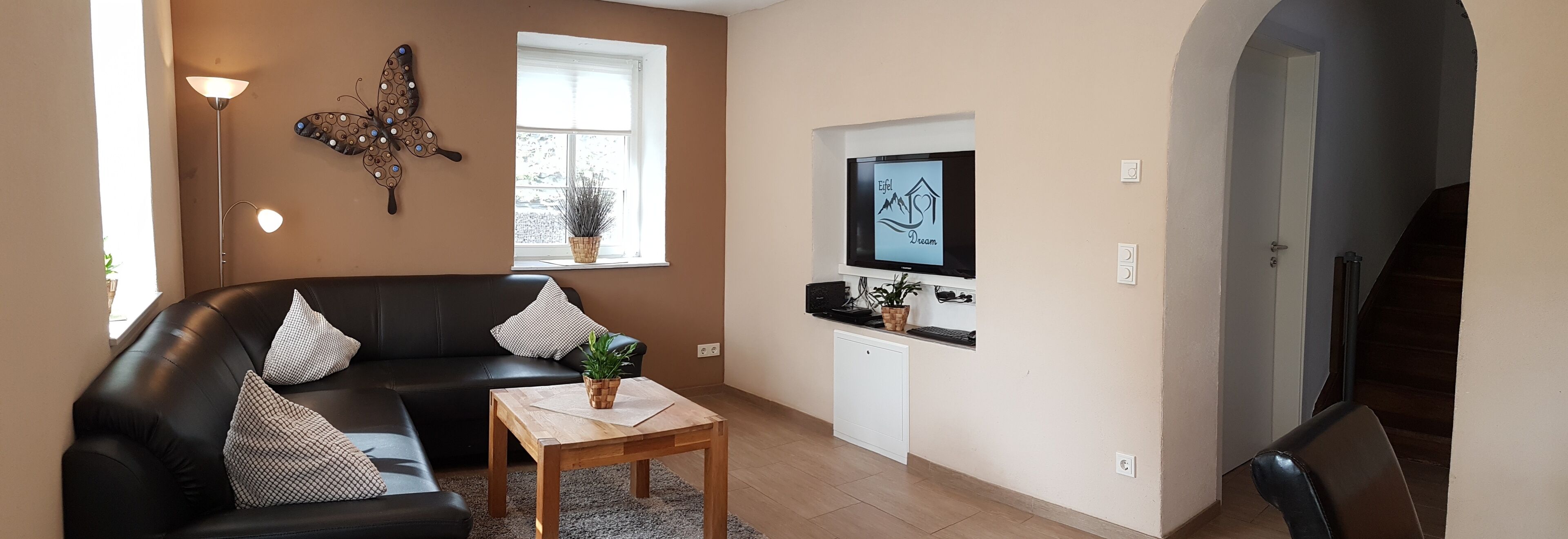 TV, DVD player, table football, books