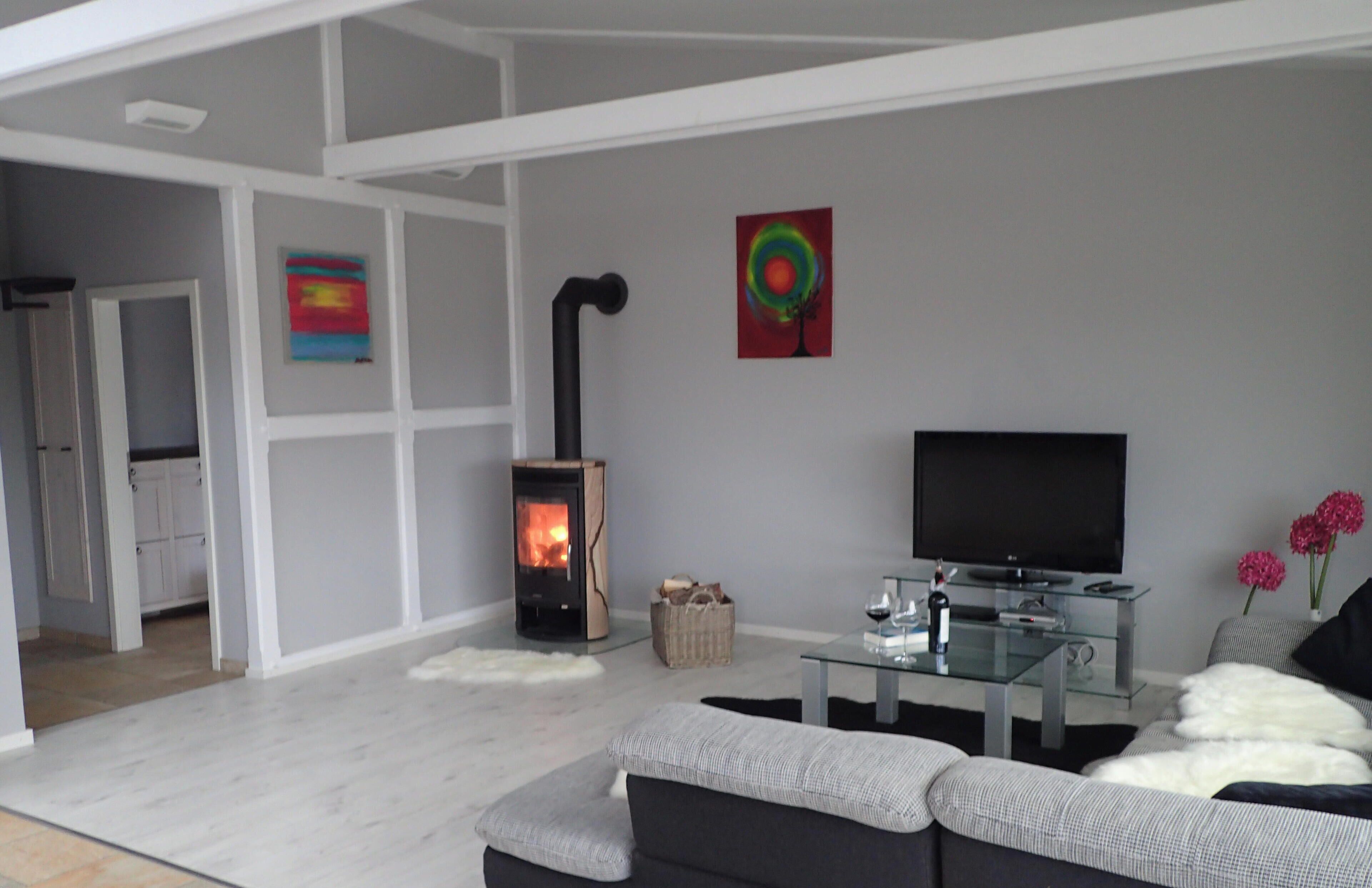 Fernseher, Kamin