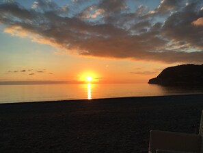 Beach nearby, sun-loungers