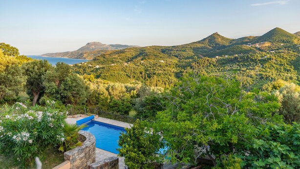 Pool - Beautiful Family Villa With Heated Swimming Pool And Stunning Sea/Mountain View (Kymi)