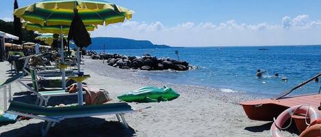 Camastros y toallas de playa
