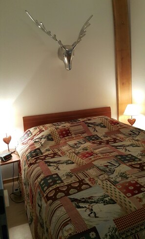 1 slaapkamer, een strijkplank/strijkijzer, wifi, beddengoed