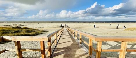 Beach nearby, sun loungers