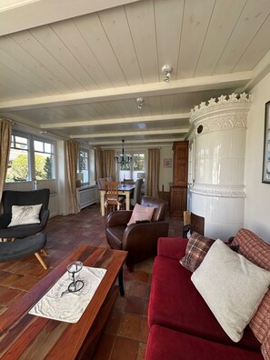 Fernseher, Kamin, DVD-Player