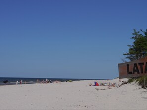 Beach nearby, sun-loungers