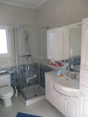 Bañera, secador de pelo, toallas