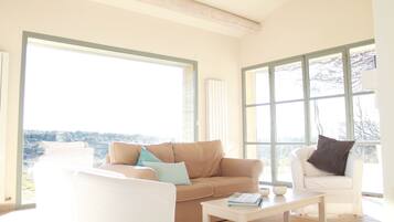 Smart TV, fireplace, ping pong, books