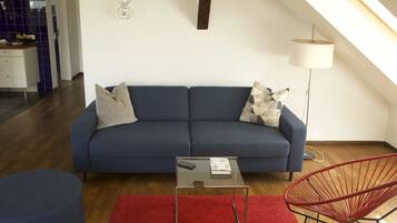 TV, DVD player, books, video library