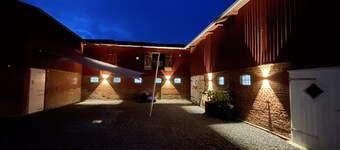 Restored farmhouse on the dyke World Heritage Site Wadden Sea of Schleswig-Holstein
