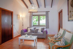 Flat-screen TV, books