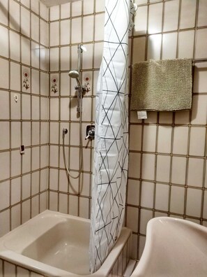 Shower, hair dryer, towels, soap - 2 room cozy Apartment - Sunny ground floor apartment with garden terrace in Forchheim (Forchheim)