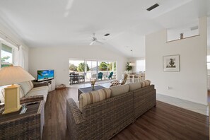 TV, toys, books, stereo