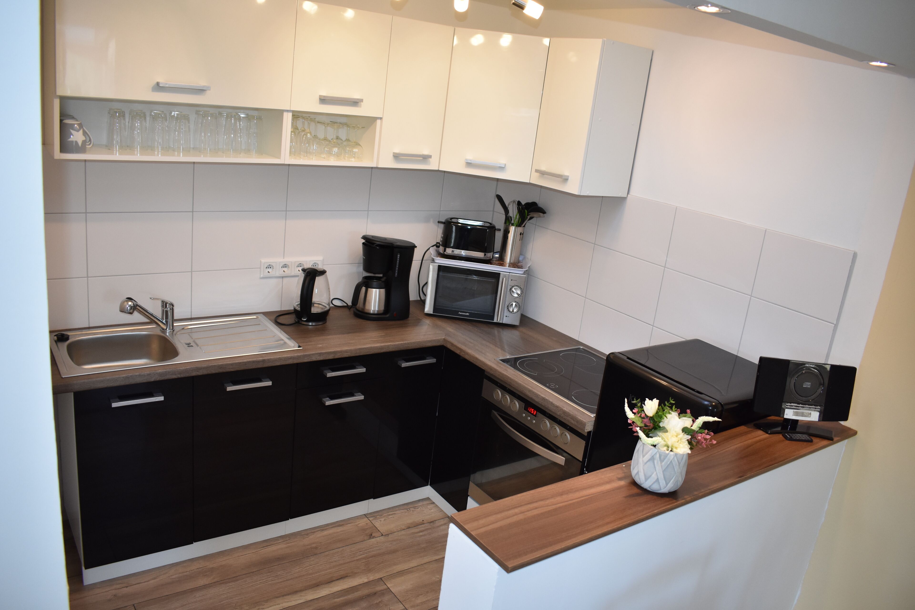 Kühlschrank, Mikrowelle, Ofen, Herdplatte