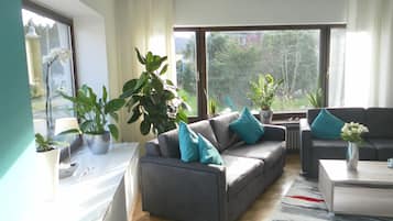 TV, books, stereo