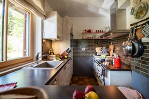 Fridge, oven, stovetop, dishwasher