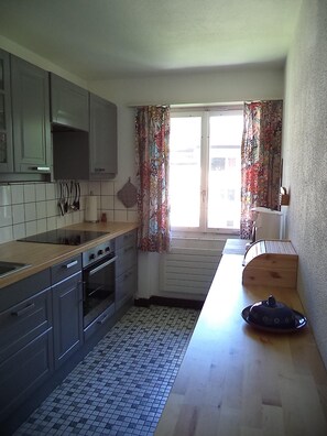 Fridge, oven, stovetop, dishwasher - Sunny 3.5 room apartment in a quiet but central location (Davos)