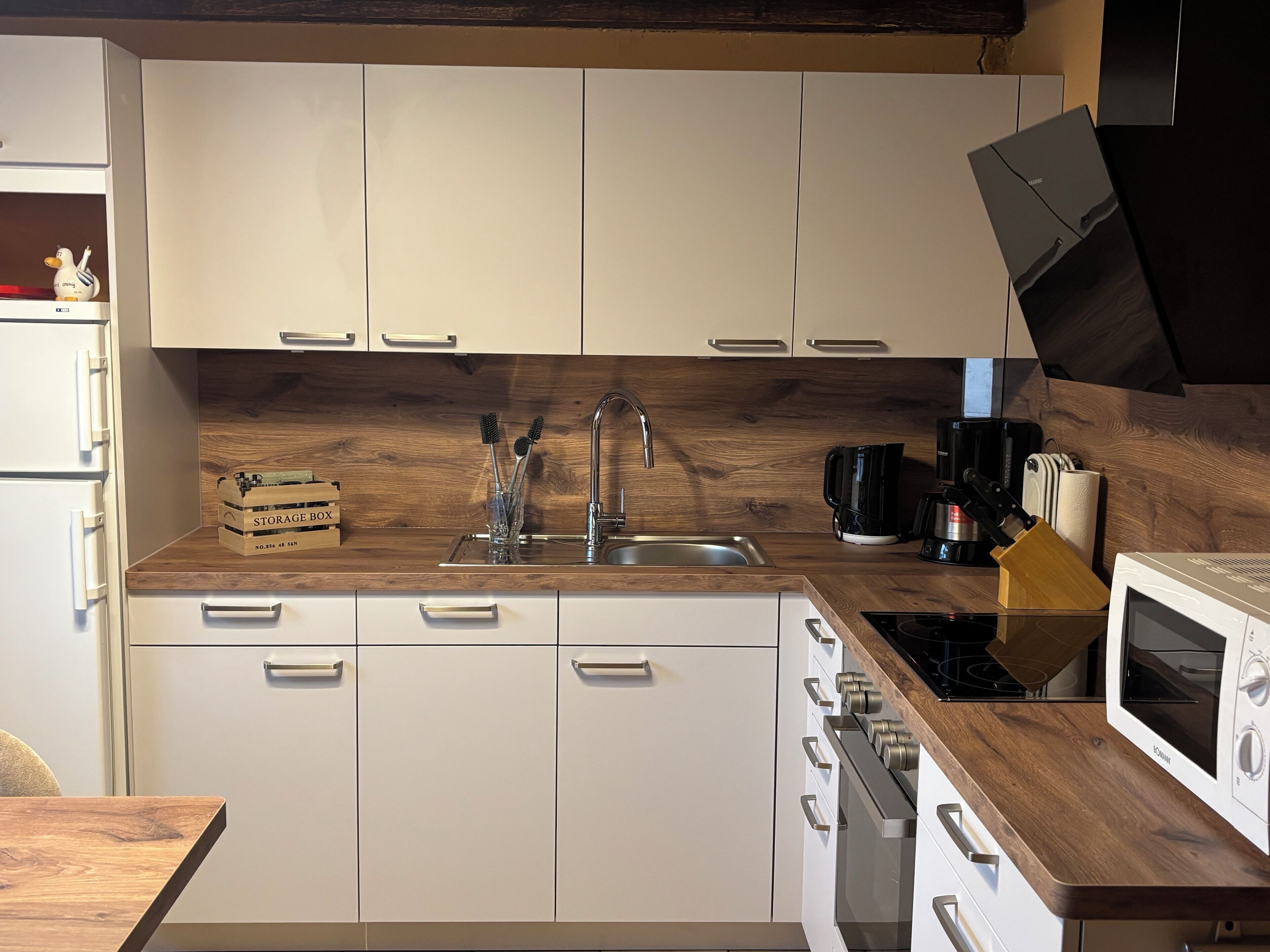 Kühlschrank, Mikrowelle, Ofen, Herdplatte