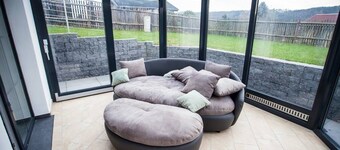 Weinberghaus Prossen, Exclusive talo näköalalla, takka, poreallas ja sauna