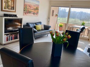 Smart-TV, Bücher, Videothek, Stereoanlage