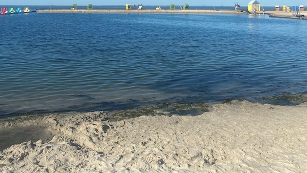A beach with a sandy shore and a clear blue sky. - Vacation home bungalow, one floor, fenced garden, dog allowed, 2 parking spaces (Butjadingen)