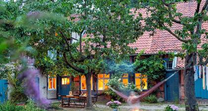 DenkmalgeschĂŒtzes idyllisches GebĂ€udeensemble im wendlandĂ€ndischen Rundlingsdorf