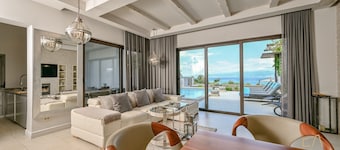 Seafront Villa Prova 2***** with a top view, indoor & outdoor pool on Krk