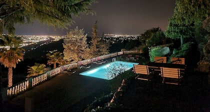 Holiday villa with pool, large terrace and great sea and far view.
