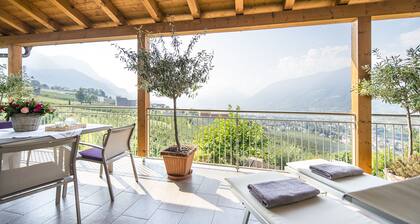 Exclusive vacation apartment above the rooftops of Merano with a fantastic mountain panorama