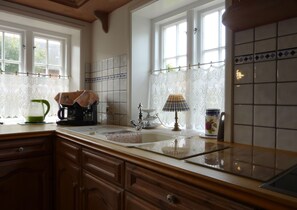 Fridge, microwave, oven, stovetop - Holidays under thatch in the Stormstadt Husum 4 STARS **** (Husum)