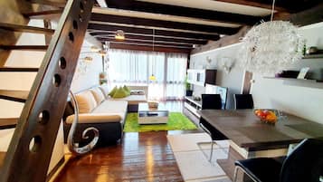 Smart TV, DVD player, books, stereo