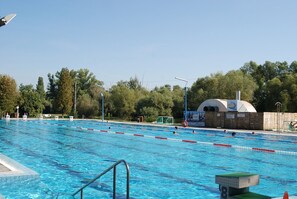 Pool - Vacation home in the Danube Bend near Budapest for 5 people and dogs (Leányfalu)
