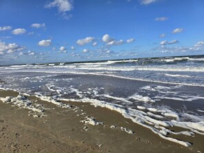 Beach nearby, sun-loungers